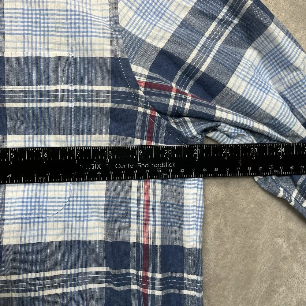 Vineyard Vines Shirt Classic Fit Mens M Plaid Button Up Pocket Blue